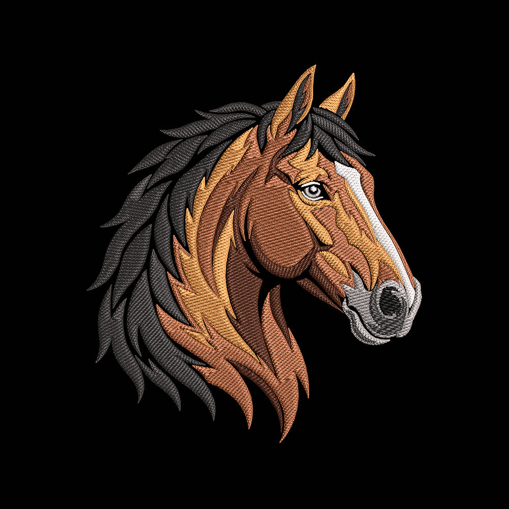 Realistic Bay Horse Embroidery Design - Western Equestrian Motif SG31072682