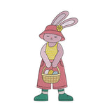 Cute Easter Bunny Girl with Basket Embroidery Design - SG22032601