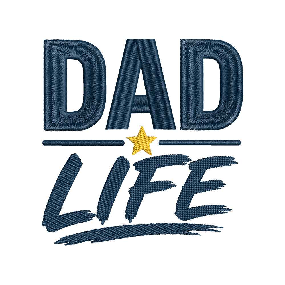 Dad Life Father's Day Typography Embroidery Design - SG22052601