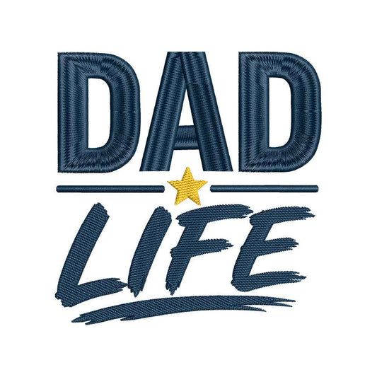 Dad Life Father's Day Typography Embroidery Design - SG22052601