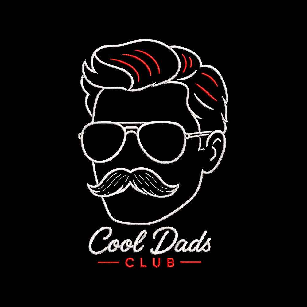 Cool Dads Club Father's Day Mustache Dad Embroidery Design - SG22052604