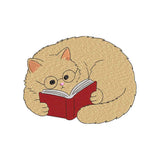 Reading Cat Book Embroidery Design | Cute Book Lover Cat Animal for Shirts, Tote Bags & Library Gifts - SG22062604