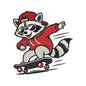 Cool Skater Raccoon Embroidery Design - Streetwear Cartoon Motif SG31072685