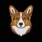 Cute Corgi Head Embroidery Design - Dog Portrait Motif SG31072687