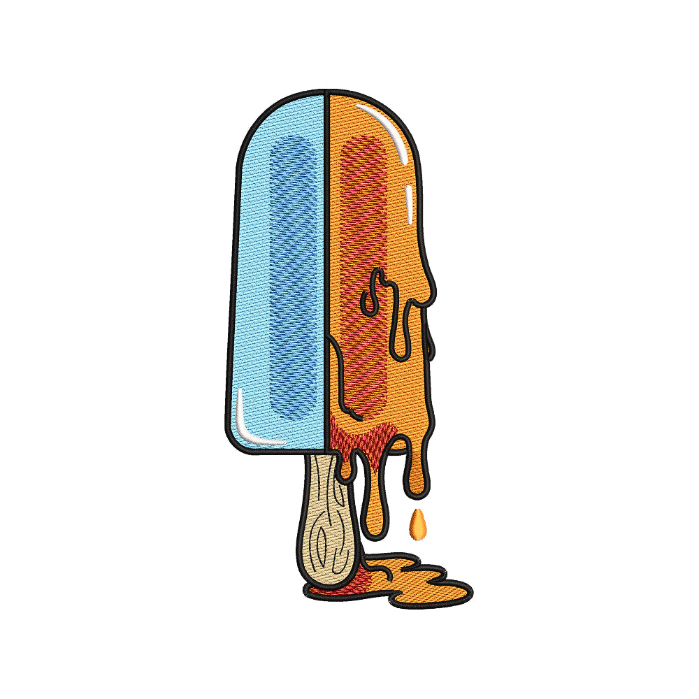 Melting Ice Cream Embroidery Design Dripping Popsicle - SG23042605