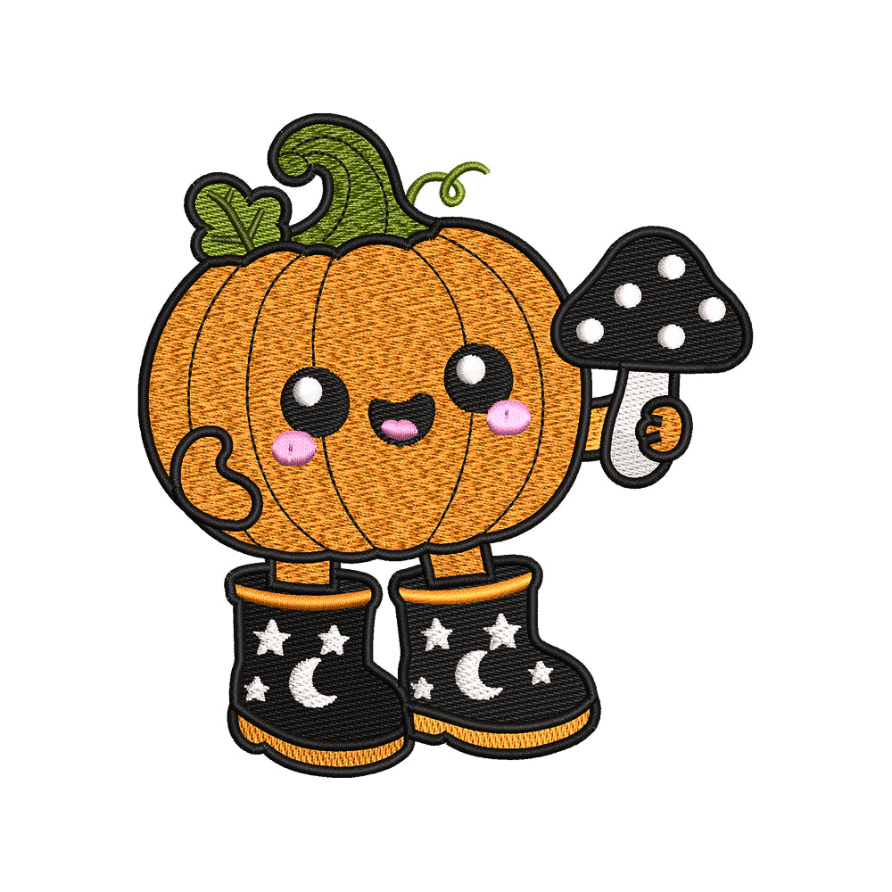 Cute Halloween Pumpkin Character Embroidery Design - SG23072604