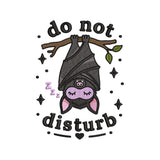 Sleeping Halloween Bat Do Not Disturb Embroidery Design - SG23072605