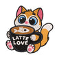 'Latte Love' Cat Embroidery Design - SG240306