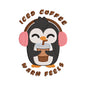 'Iced Coffee Warm Feels' Penguin Embroidery Design - SG240307