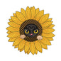 Black Cat in a Sunflower Embroidery Design - SG240311