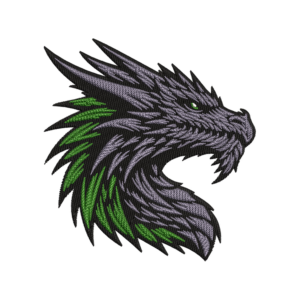 Mystic Dragon Head Crest Embroidery Design - SG240317