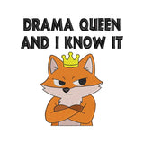 Drama Queen Fox Embroidery Design - SG240326013