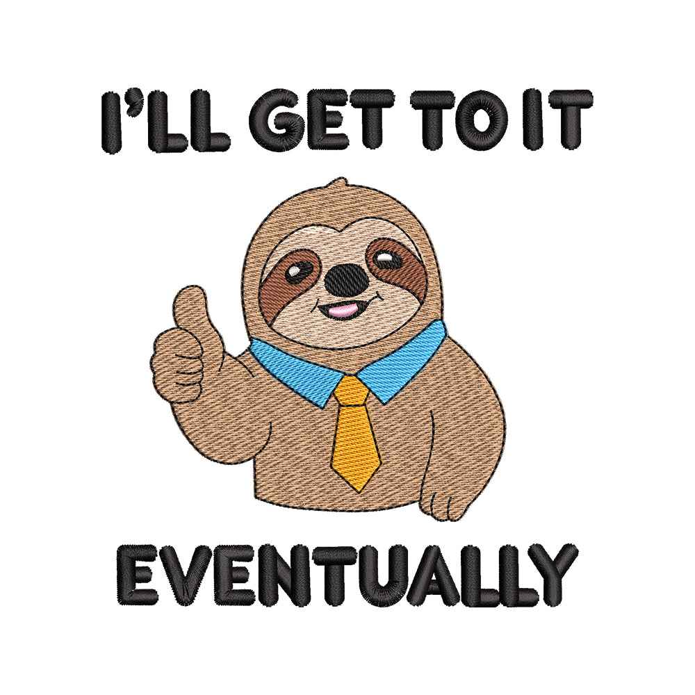 Funny Sloth Embroidery Design - SG240326015