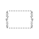 Minimal Floral Frame Embroidery Design Vintage Line Art Flower Border - SG24042602