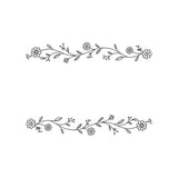 Minimal Floral Divider Embroidery Design Line Art Flower Border - SG24042603
