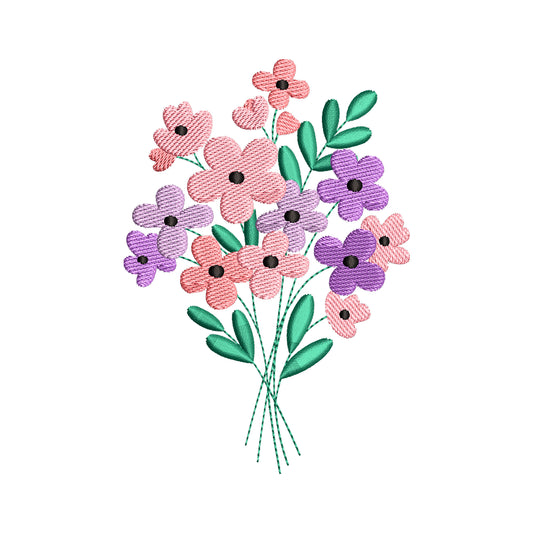 Modern Dainty Flower Bouquet Embroidery Design - SG240508