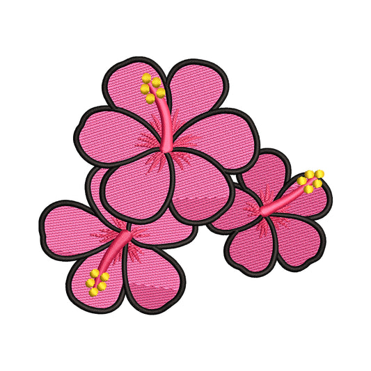 Hibiscus Flowers Embroidery Design - SG240509