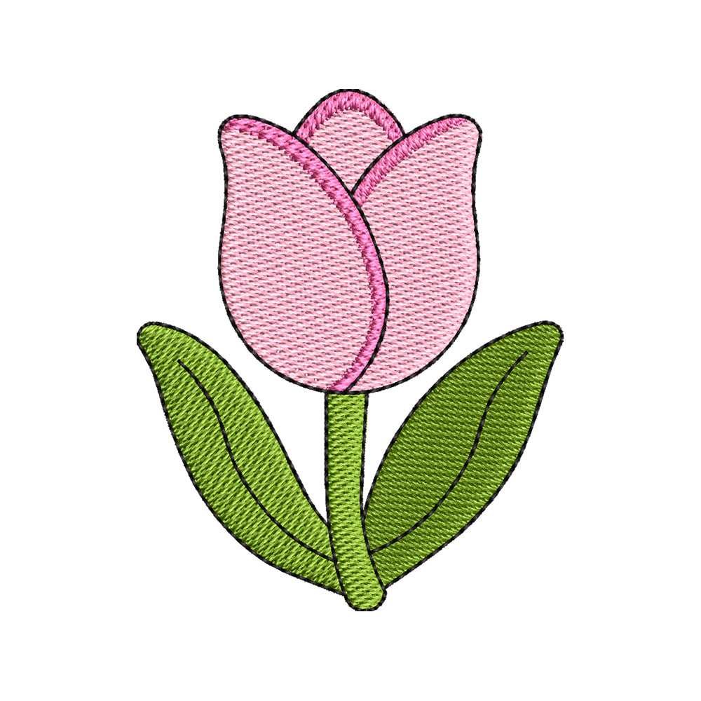 Mini Pink Tulip Embroidery Design - Small Spring Flower Motif SG31072690
