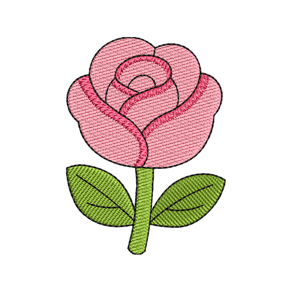Mini Pink Rose Embroidery Design - Small Classic Floral Motif SG31072691
