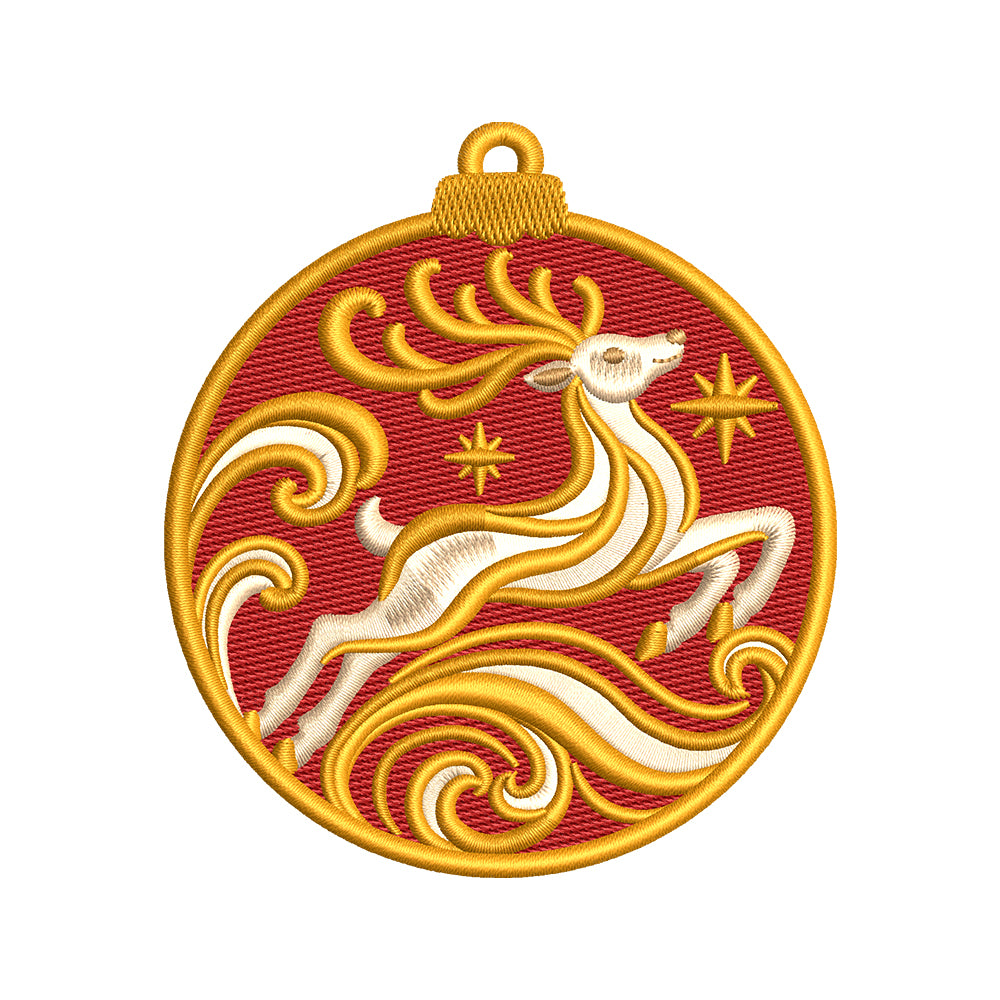 Christmas Reindeer Ornament Embroidery Designs - SG24102601