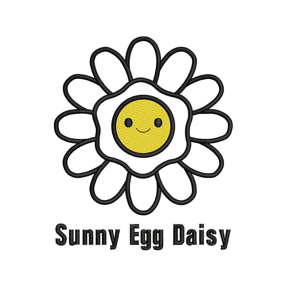 Sunny Egg Daisy Embroidery Design Cute Kawaii Flower - SG25042610