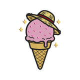Summer Ice Cream Embroidery Design Cute Kawaii Dessert with Hat - SG25042611