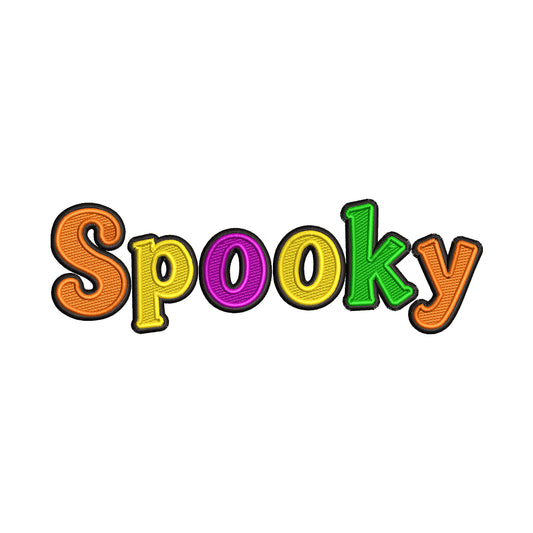 'Spooky' Halloween Text Embroidery Design - SG260505