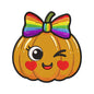 Kawaii Pumpkin with Rainbow Bow Embroidery Design - SG260517