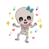 Kawaii Dancing Skeleton Embroidery Design - SG260528