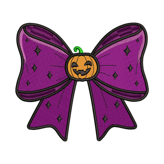 Pumpkin Bow Halloween Embroidery Design - SG260550