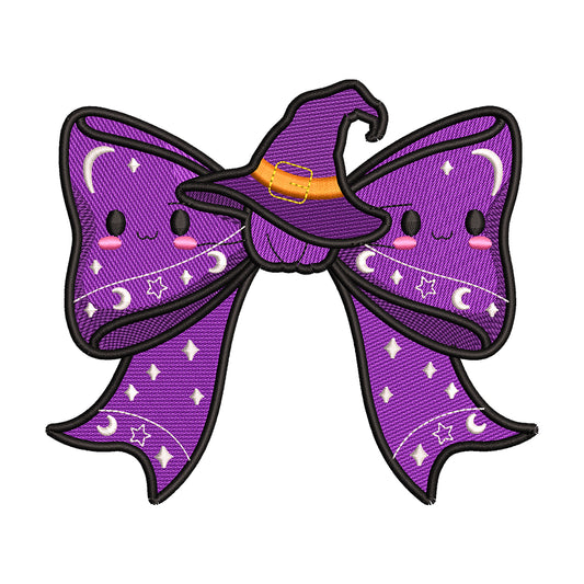 Kawaii Witch Bow Halloween Embroidery Design - SG260551