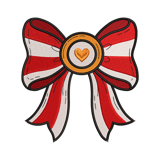 Nautical Striped Bow Embroidery Design - SG260556