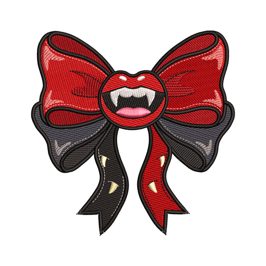 Vampire Fangs Bow Embroidery Design - SG260557