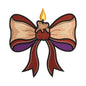 Vintage Christmas Candle Bow Embroidery Design - SG260558