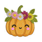 Kawaii Pumpkin with Flower Crown Embroidery Design - SG260562