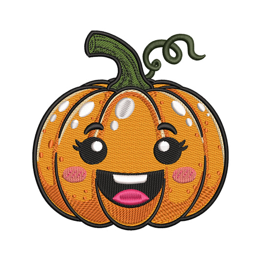 Happy Kawaii Pumpkin Embroidery Design - SG260563