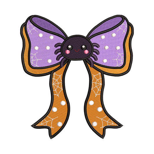 Cute Spider Halloween Bow Embroidery Design - SG260564