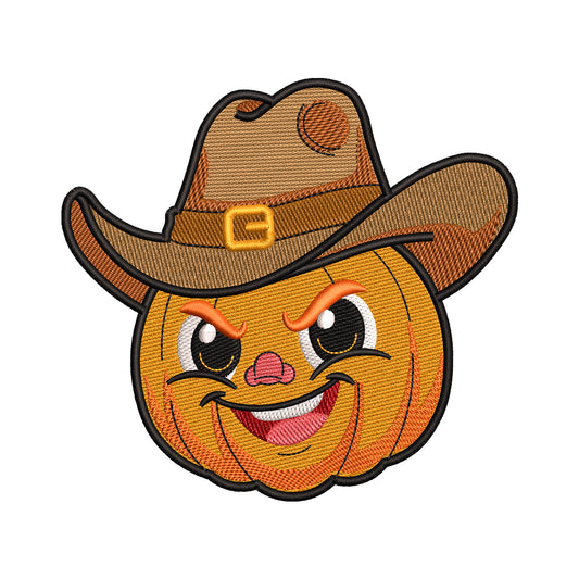 Cowboy Pumpkin Embroidery Design - SG260568