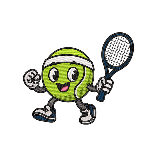 Cute Tennis Ball Player Sports Embroidery Design - SG26072601
