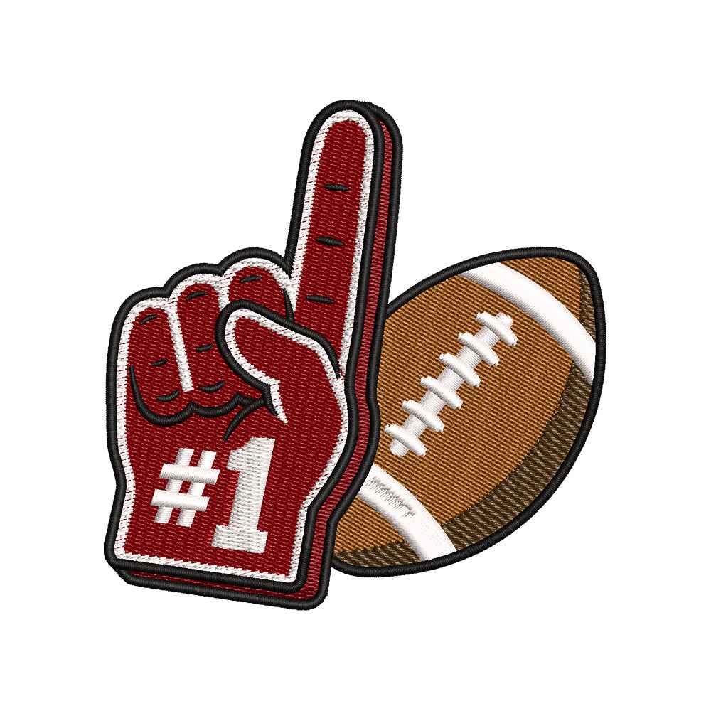 Football Foam Finger #1 Sports Embroidery Design - SG26072603