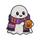 Halloween Cozy Ghost Embroidery Design - Kawaii Pumpkin Mug Motif SG31072694