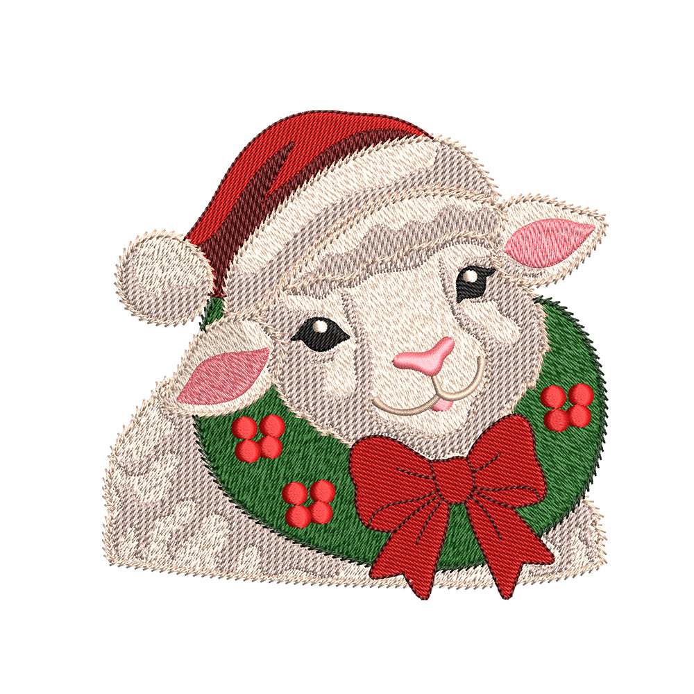 Christmas Lamb Machine Embroidery Design - SG26102601