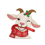 Christmas Goat Embroidery Designs For Machine - SG26102605