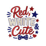 Red White and Cute Embroidery Design 4th of July Patriotic Kids - SG27042603