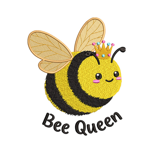 Bee Queen Kawaii Embroidery Design - SG270501