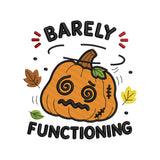 Barely Functioning Halloween Pumpkin Embroidery Design - SG27062606