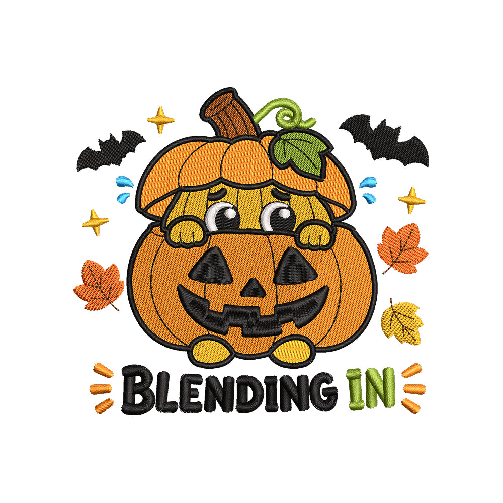 Blending In Halloween Pumpkin Embroidery Design - SG27062607