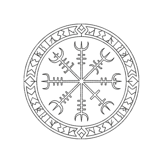 Vegvisir Viking Compass Embroidery Design - Norse Runic Symbol SG31072698