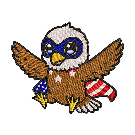 Superhero Patriotic Eagle Embroidery Design - SG280402