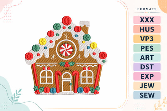 Christmas Gingerbread House Embroidery Design - SG28102603